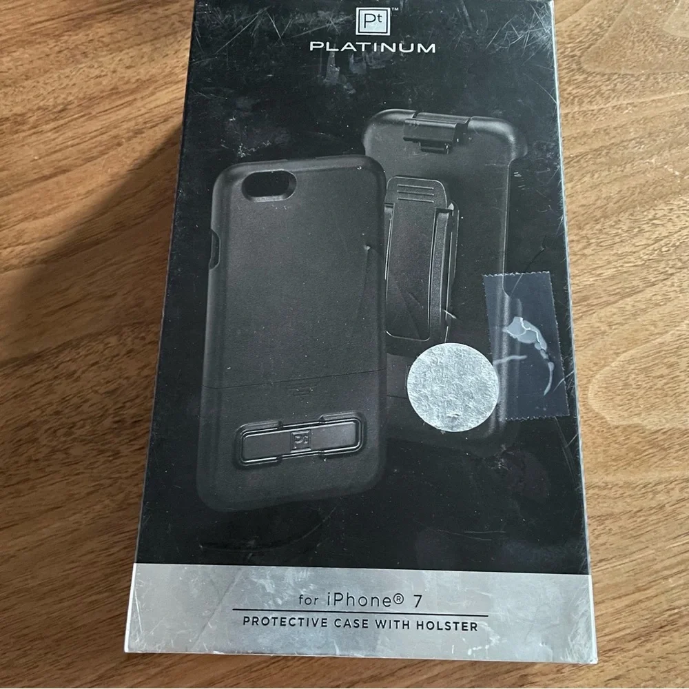 Platinum iPhone 7 protective case with holster